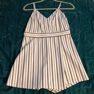 Aqua striped romper